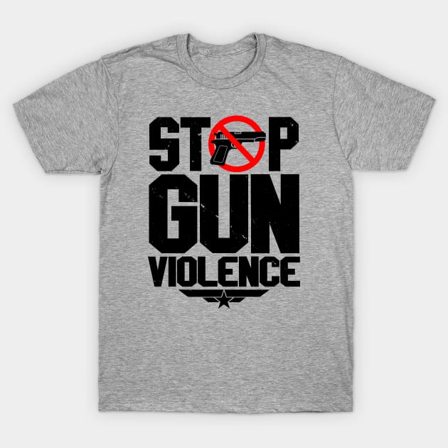 Stop Gun Violence Gun Safety Vintage Retro Awareness Slogan T-Shirt by BoggsNicolas